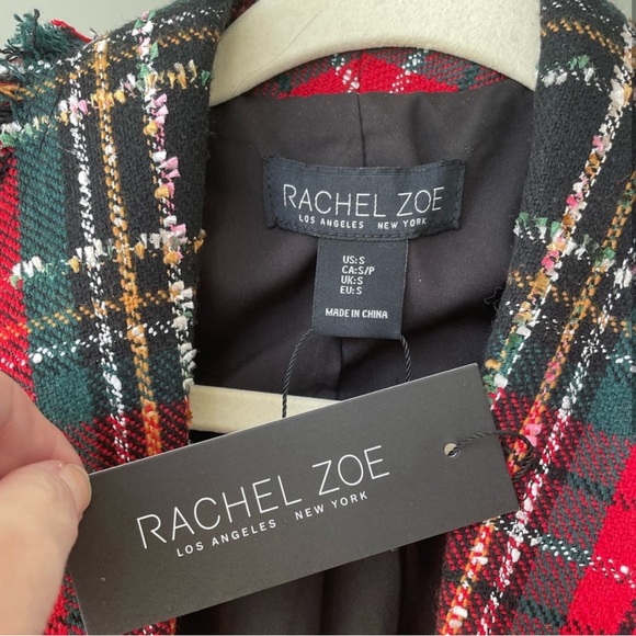 NWT Rachel Zoe double breasted plaid blazer - Picture 2 of 5